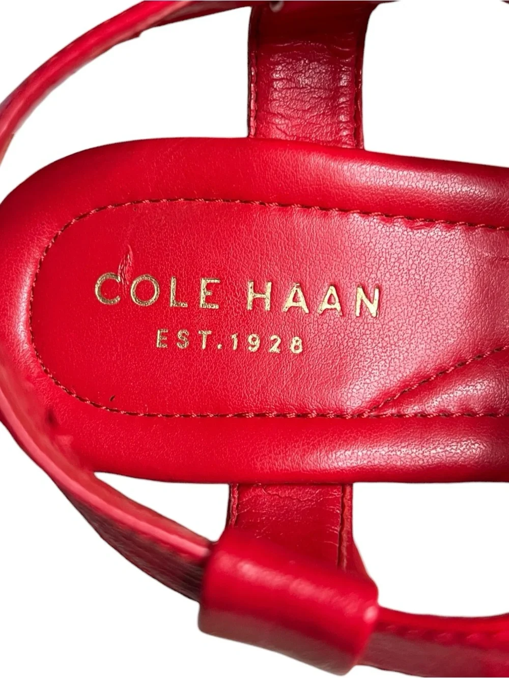 🌻Cole Haan Ayla Wedge Sandals Red Cork Platform Size 6.5 {FLAW - PLEASE READ}